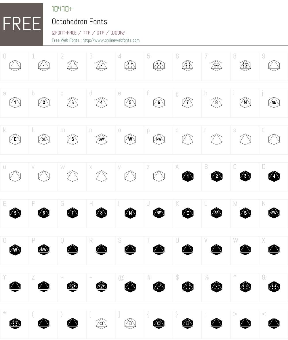 Octohedron Font Screenshots