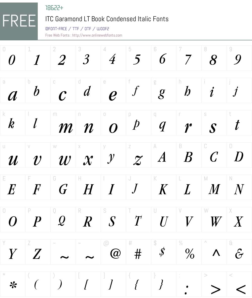 ITC Garamond LT Font Screenshots