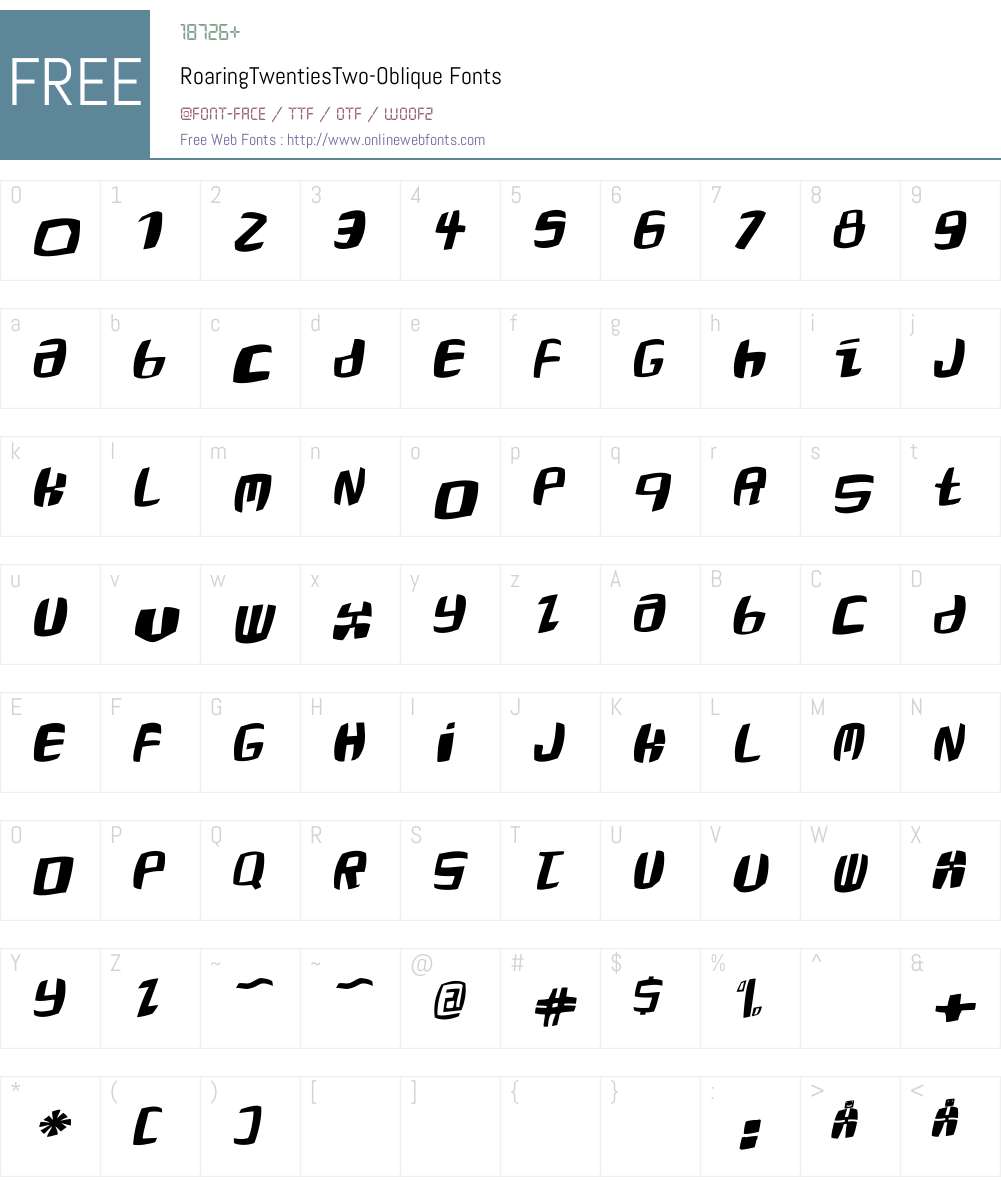 RoaringTwentiesTwo Font Screenshots