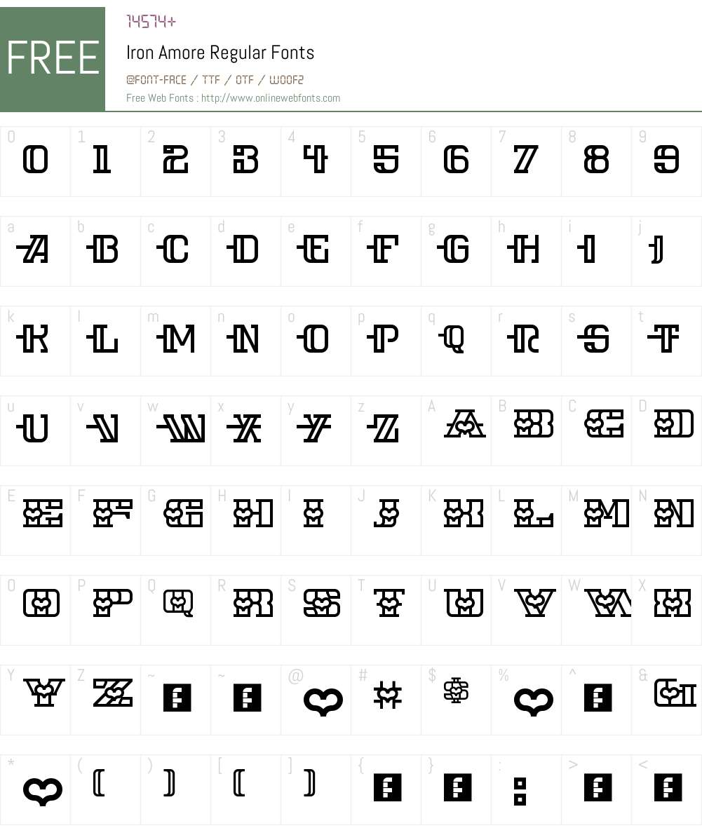 Iron Amore Font Screenshots