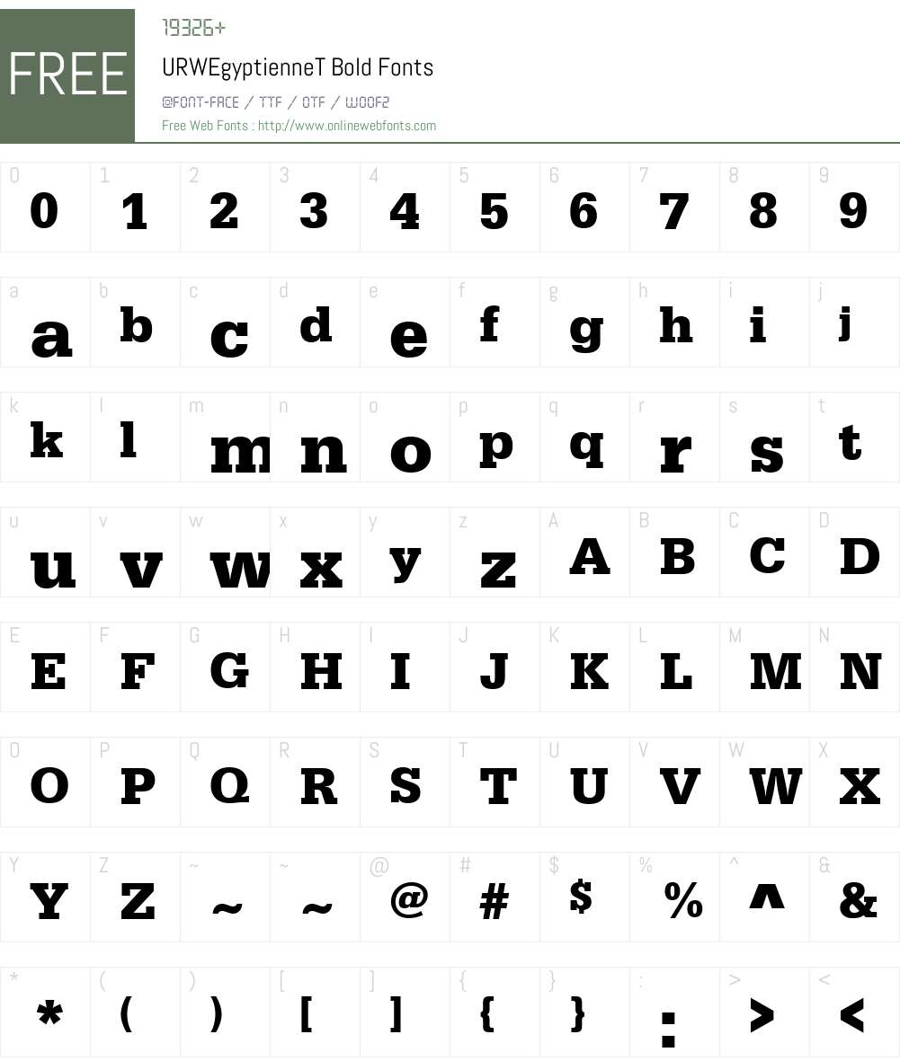 URWEgyptienneT Font Screenshots