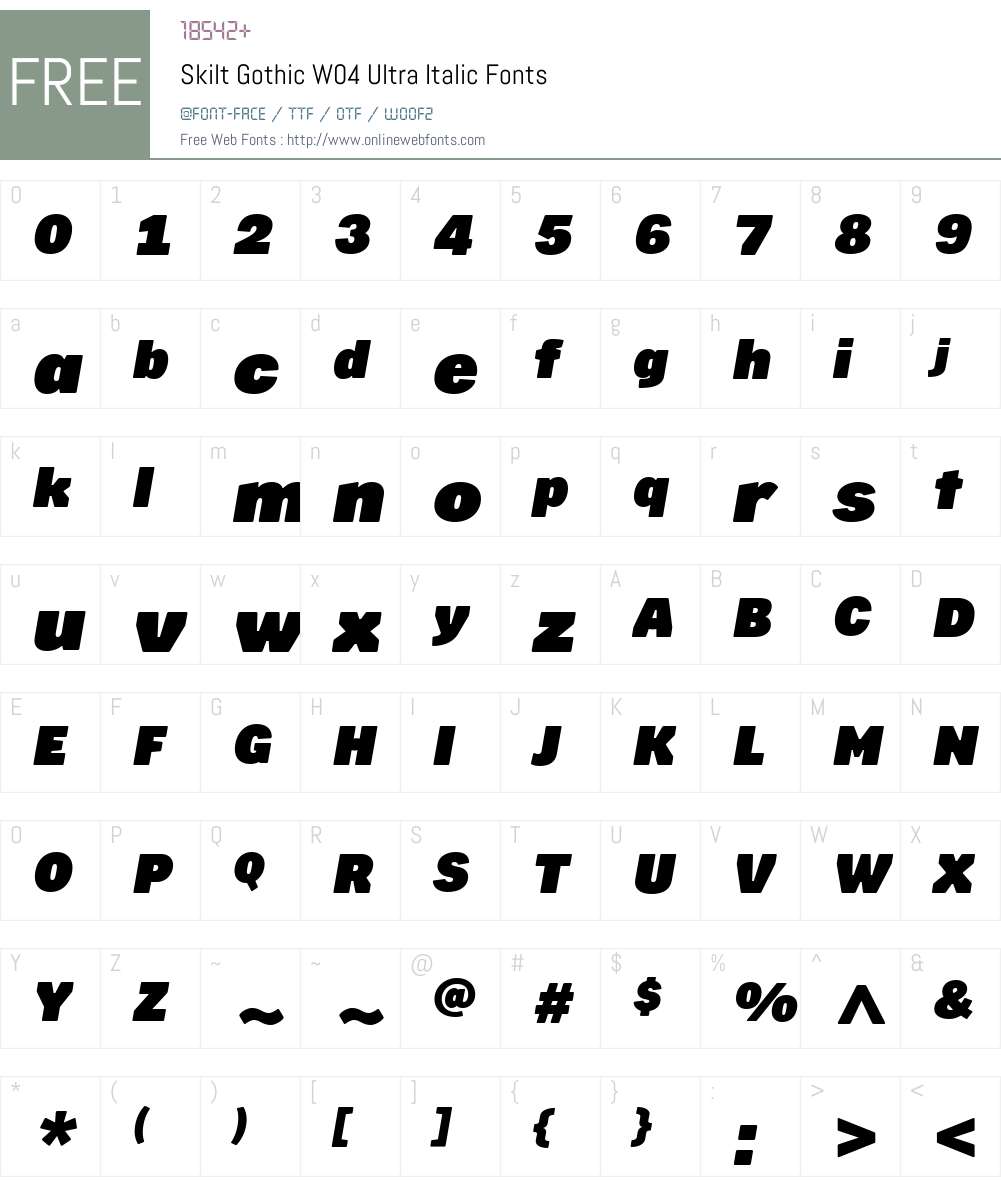 Skilt Gothic Font Screenshots