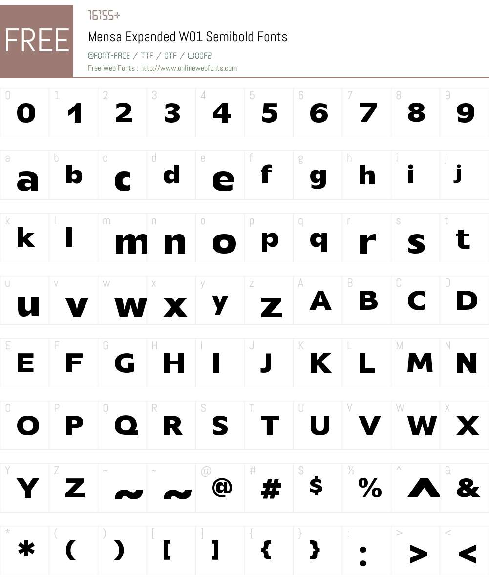 MensaExpandedW01-Semibold Font Screenshots