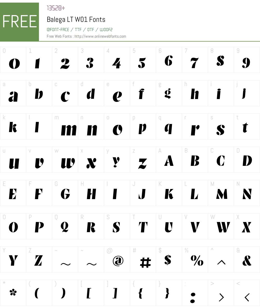 BalegaLTW01 Font Screenshots