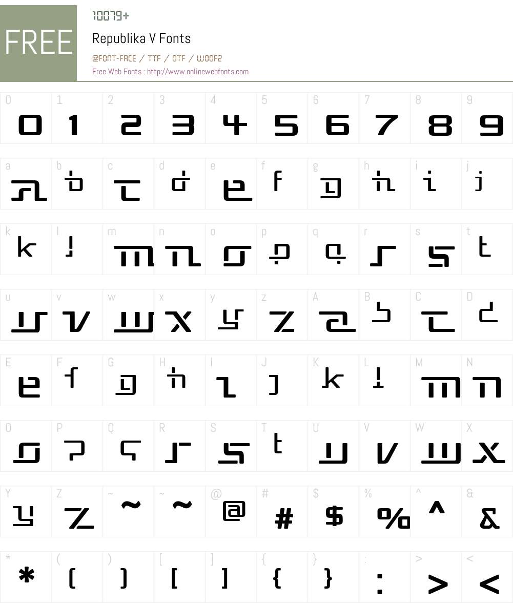 Republika V Font Screenshots