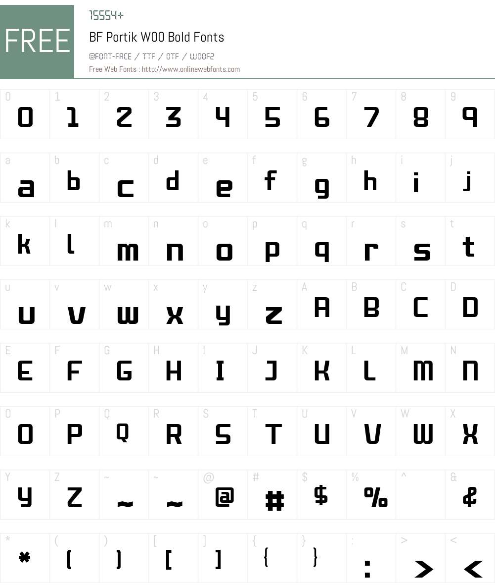 BFPortikW00-Bold Font Screenshots