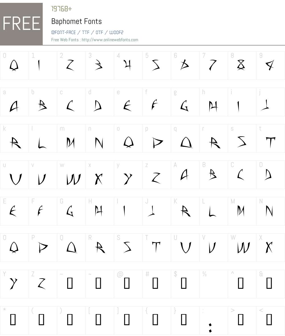 Baphomet Font Screenshots