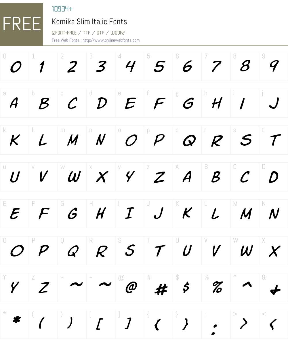 Komika Slim Font Screenshots