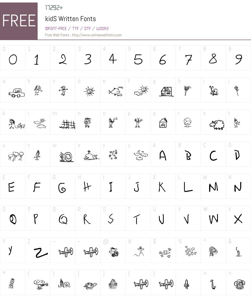kidS Written Font Screenshots