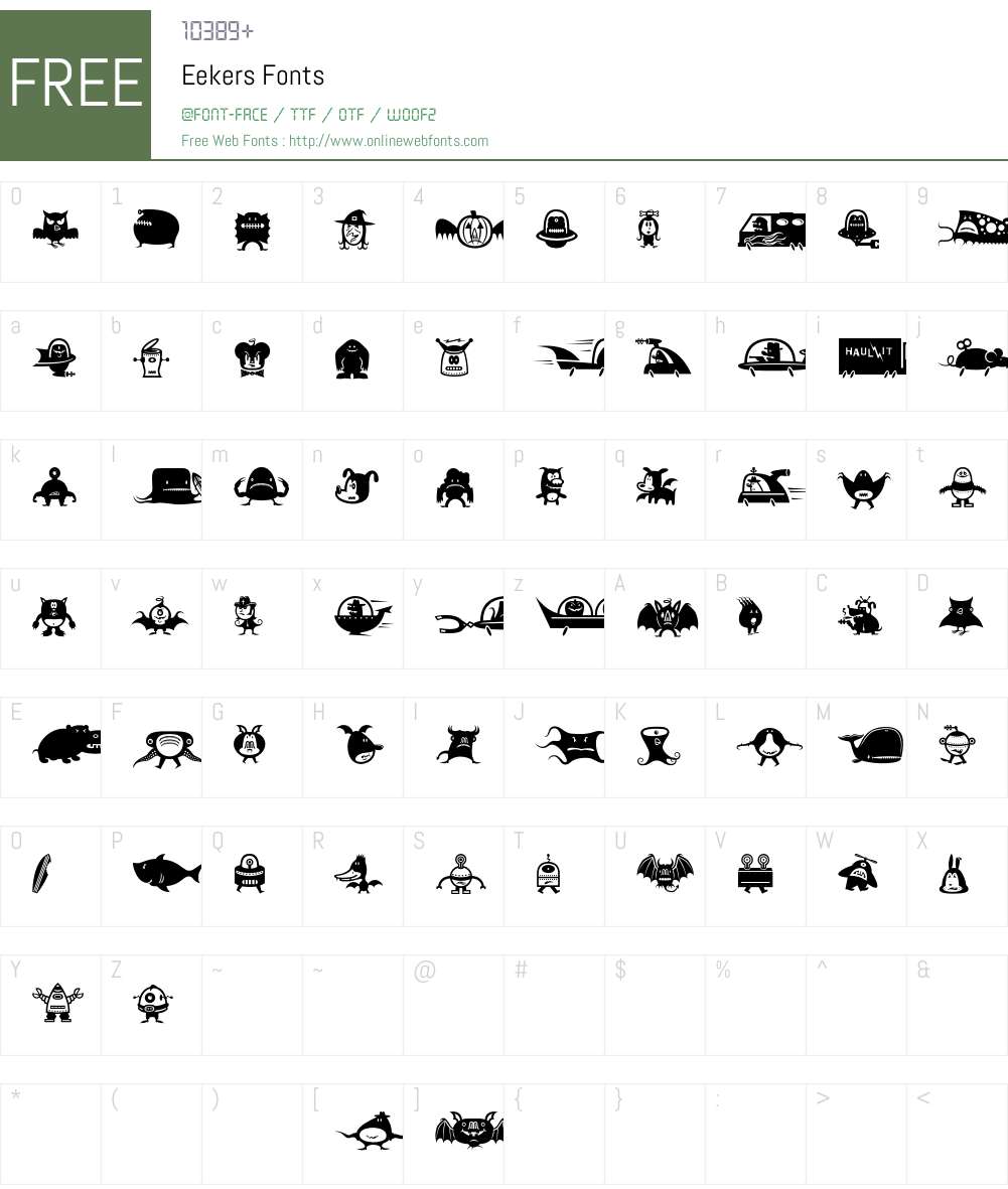 Eekers Font Screenshots