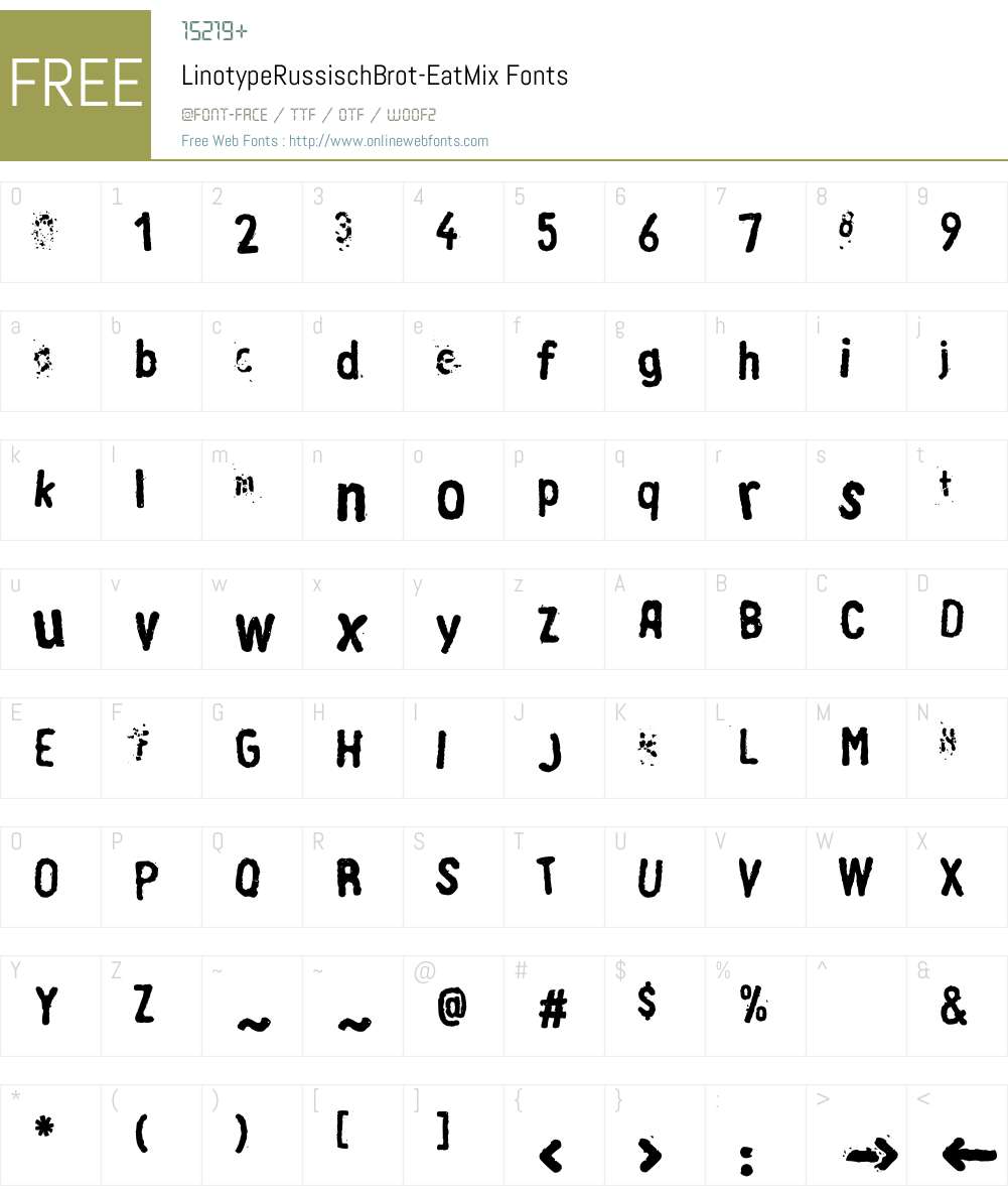 LTRussischBrot EatMix Font Screenshots