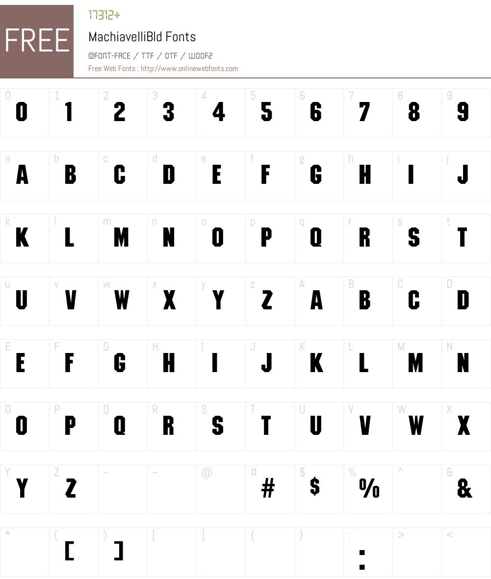 MachiavelliBld Font Screenshots