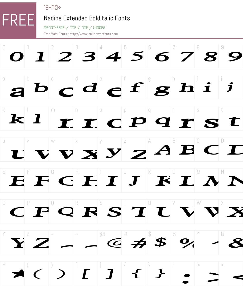 Nadine Extended Font Screenshots