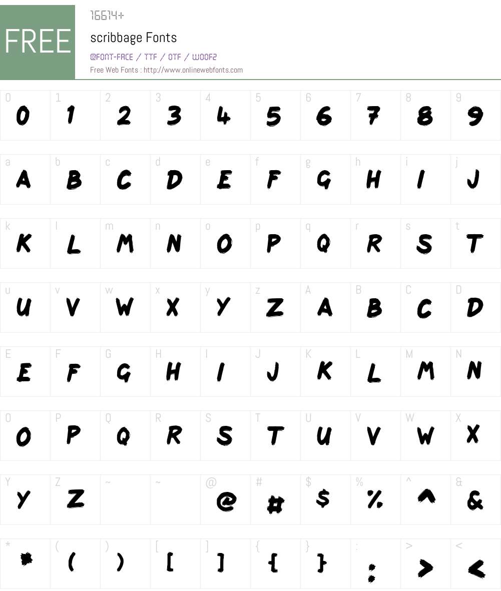 scribbage Font Screenshots