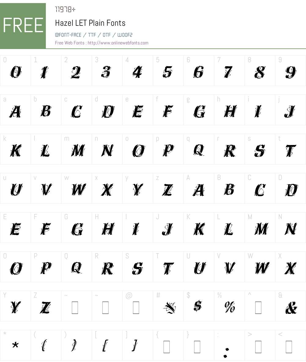 Hazel LET Font Screenshots