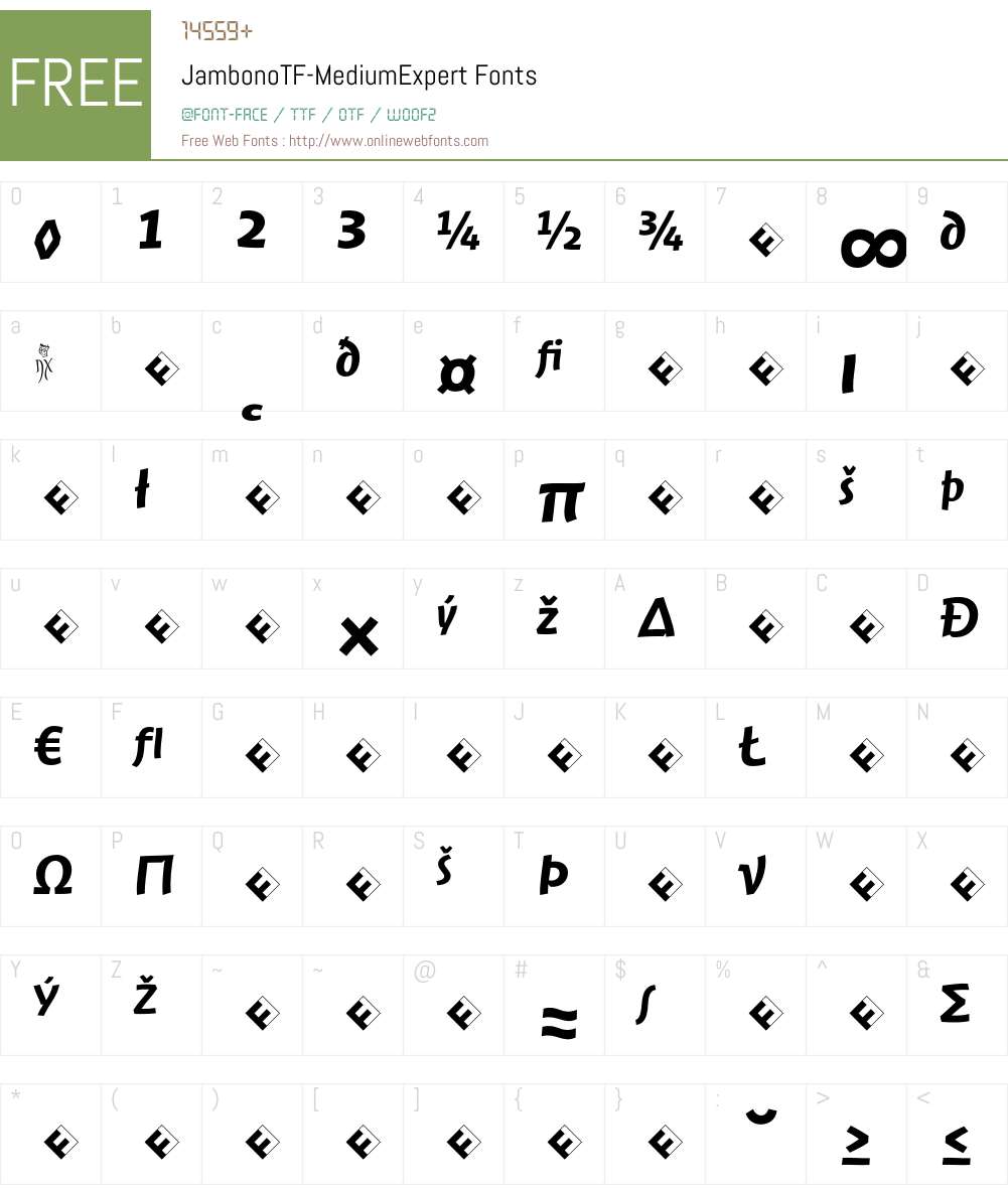 JambonoTF-MediumExpert Font Screenshots