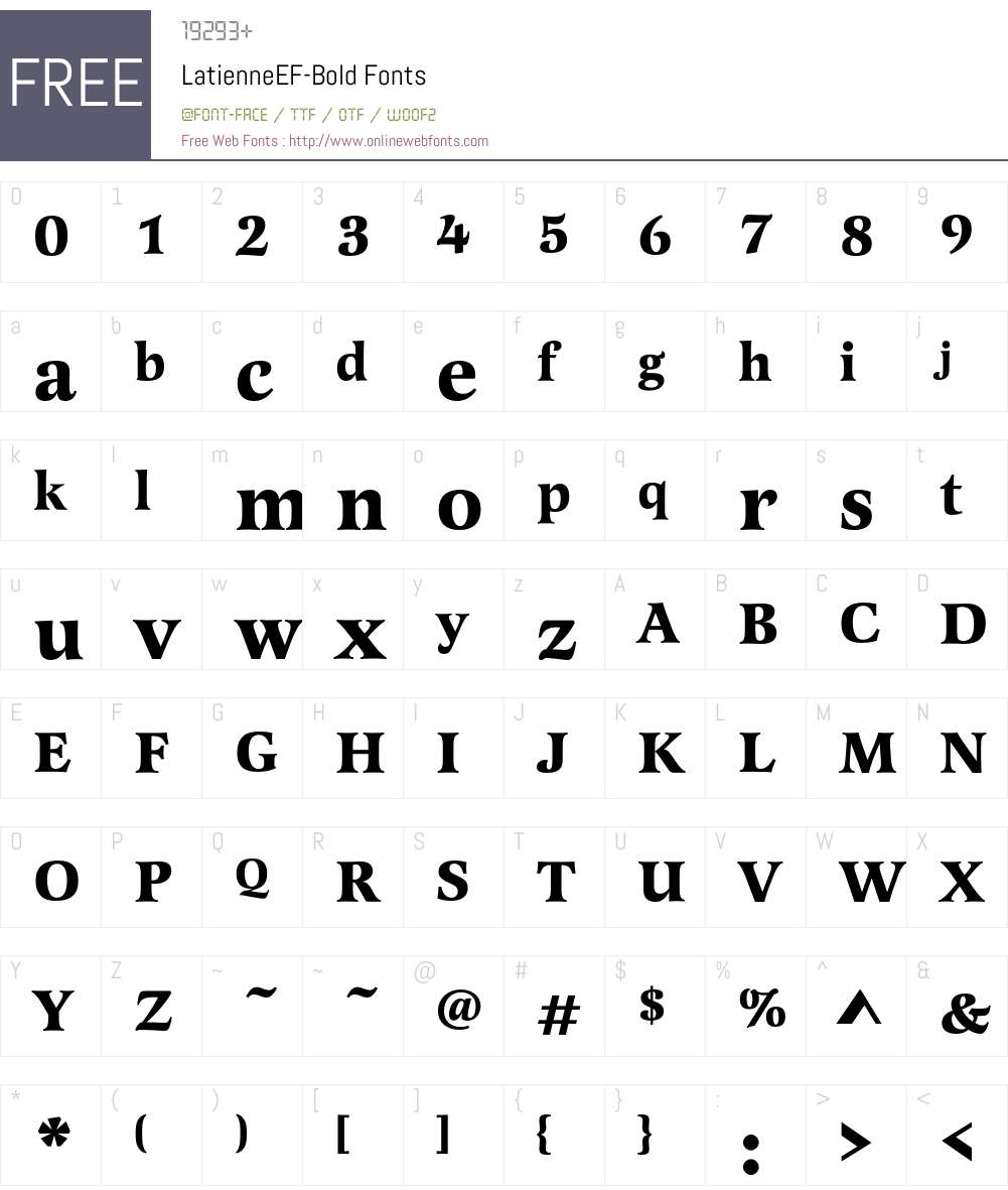 LatienneEF-Bold Font Screenshots