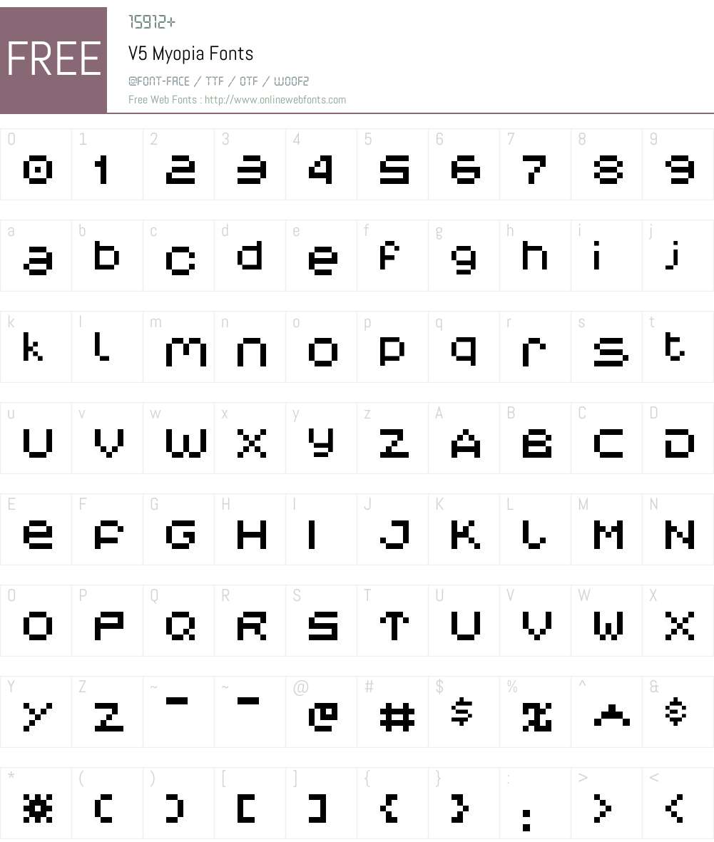 V5 Myopia Font Screenshots