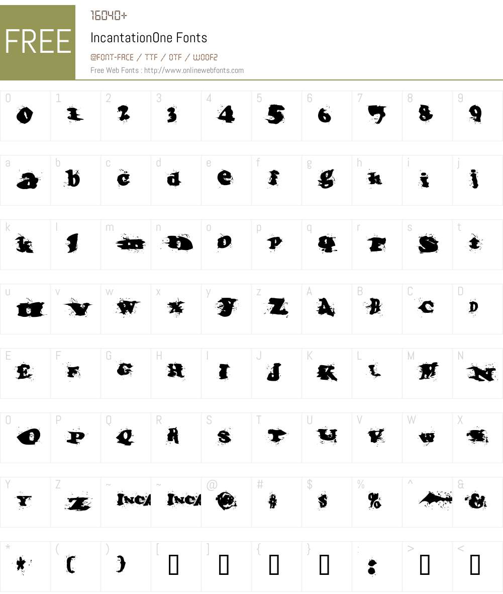 IncantationOne Font Screenshots