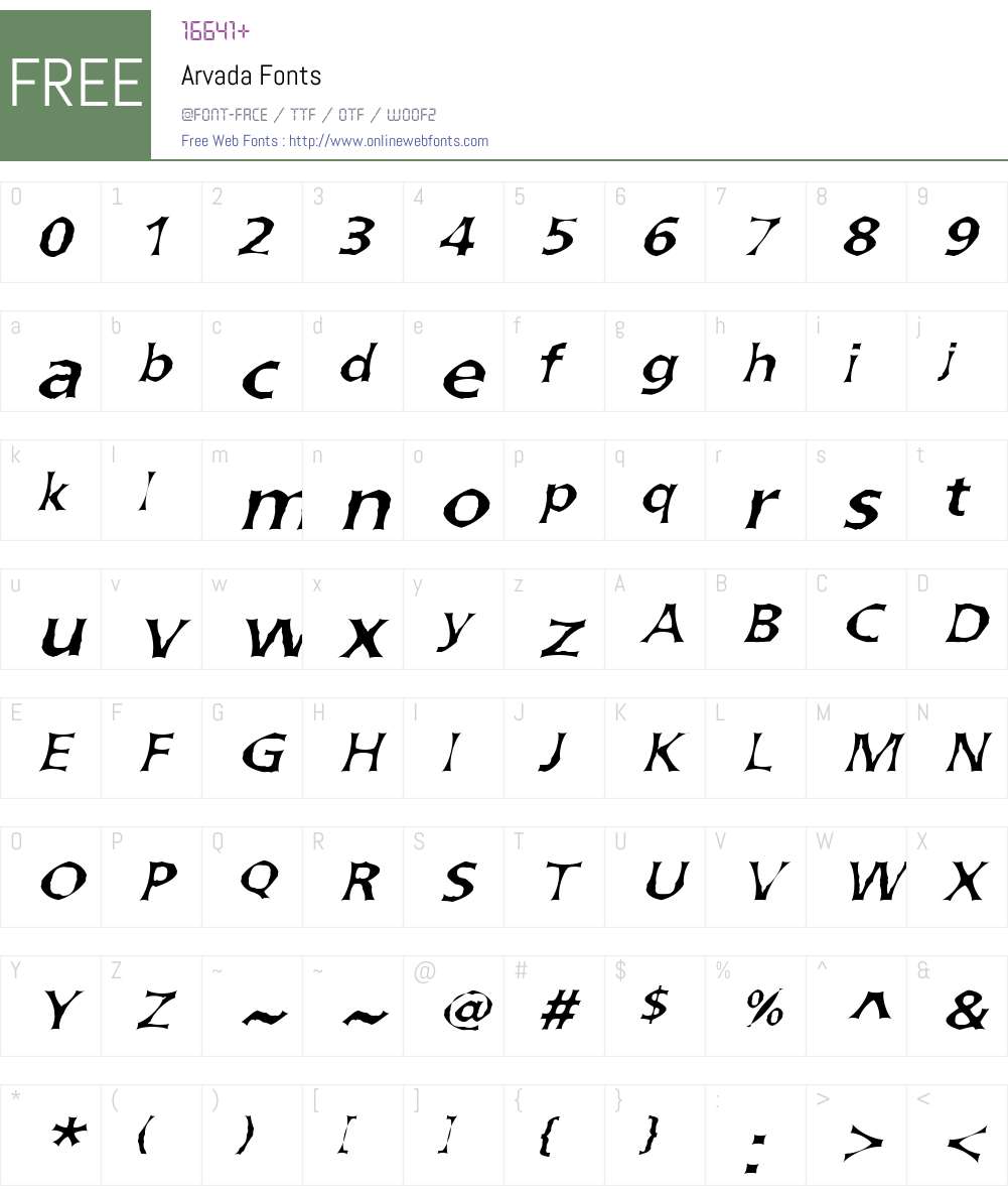 Arvada Font Screenshots
