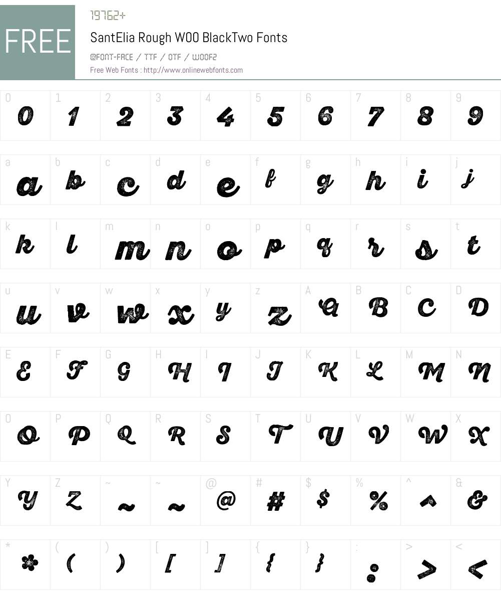 SantEliaRoughW00-BlackTwo Font Screenshots