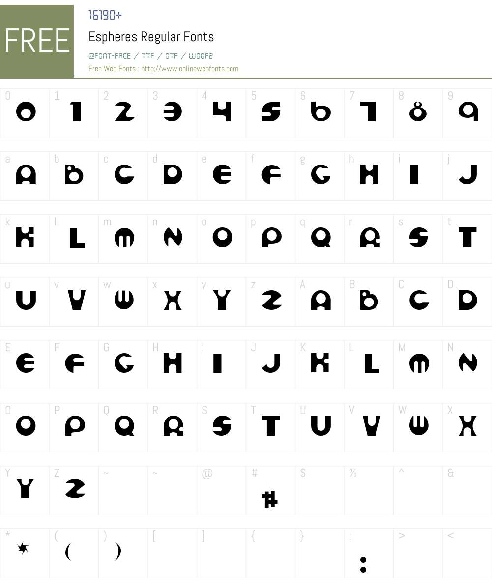 Espheres Font Screenshots