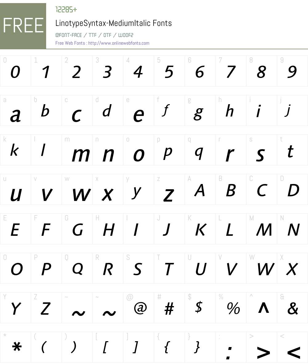 LinotypeSyntax Font Screenshots