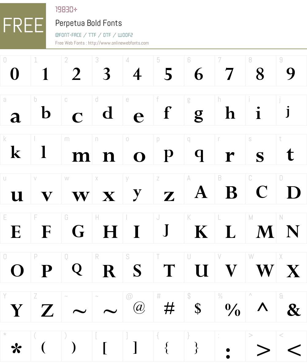 Perpetua Font Screenshots