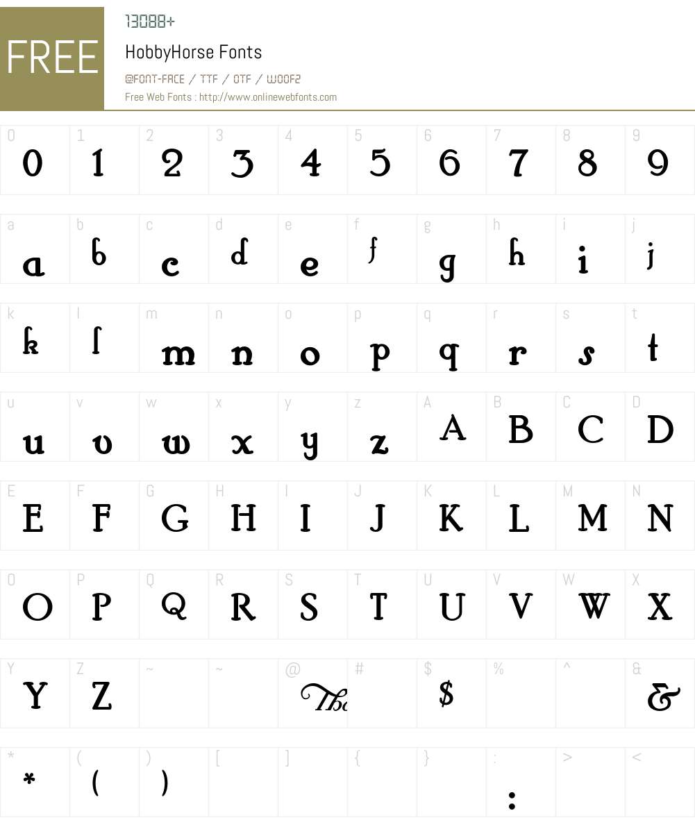 HobbyHorse Font Screenshots