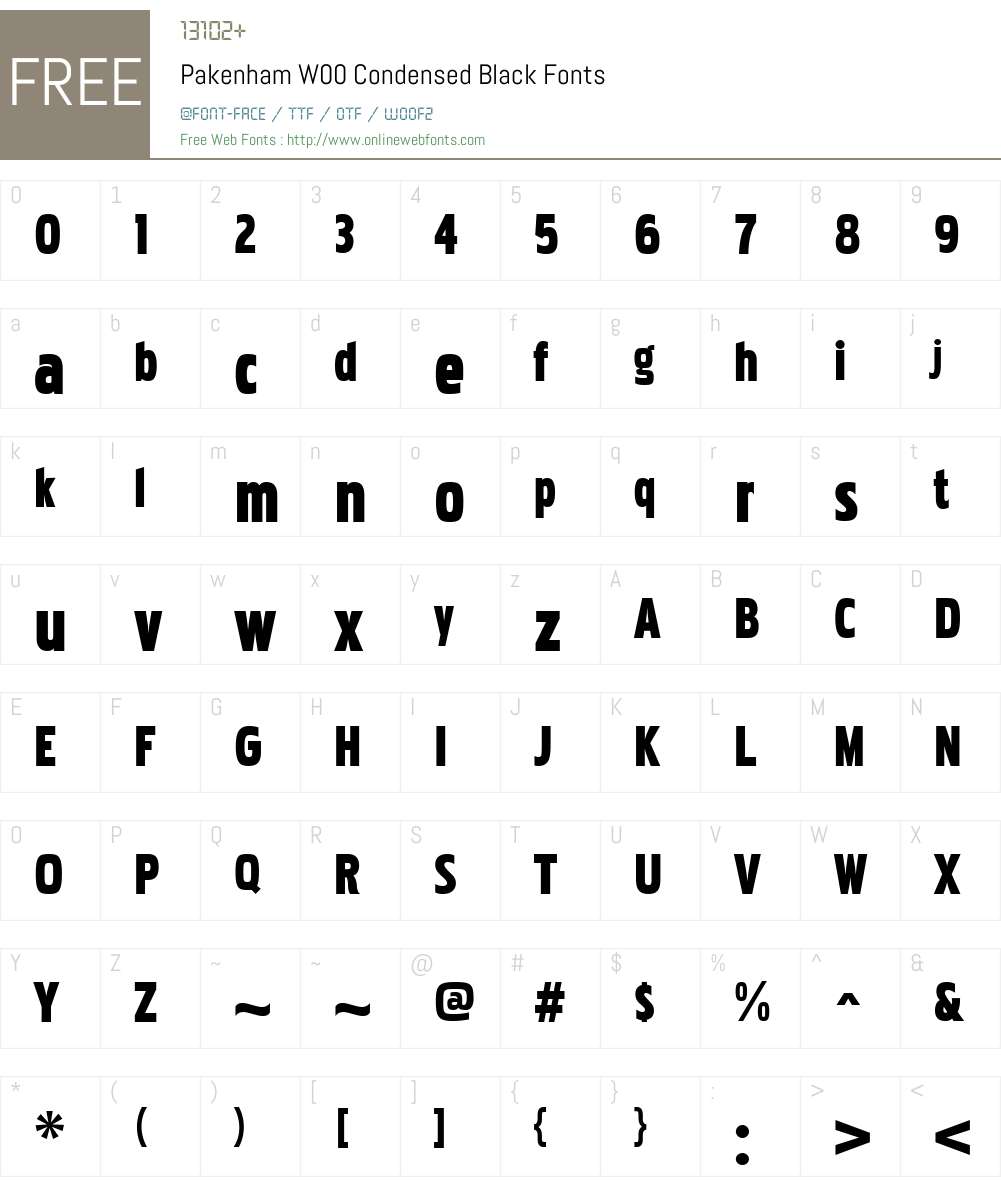 PakenhamW00-CondensedBlack Font Screenshots