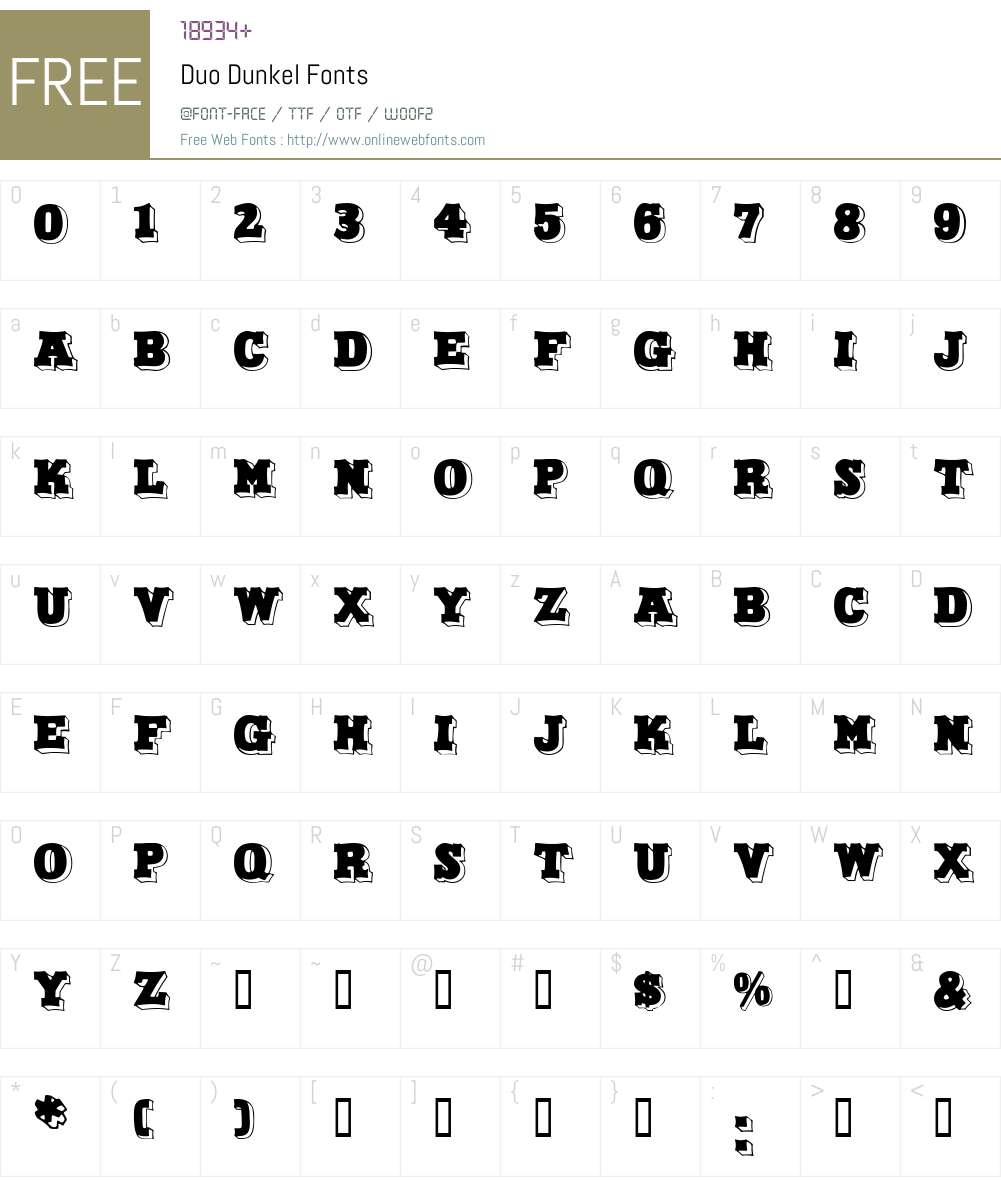 Duo Dunkel Font Screenshots