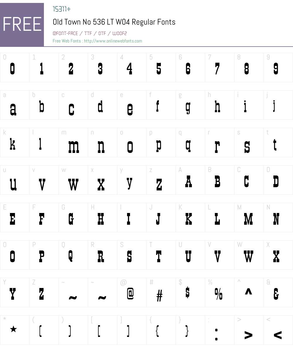 Old Towne No 536 Font Screenshots