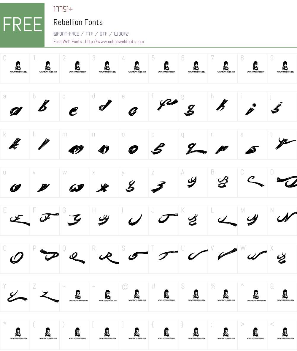 Rebellion Font Screenshots