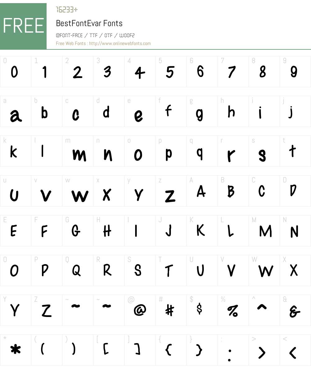 BestFontEvar Font Screenshots