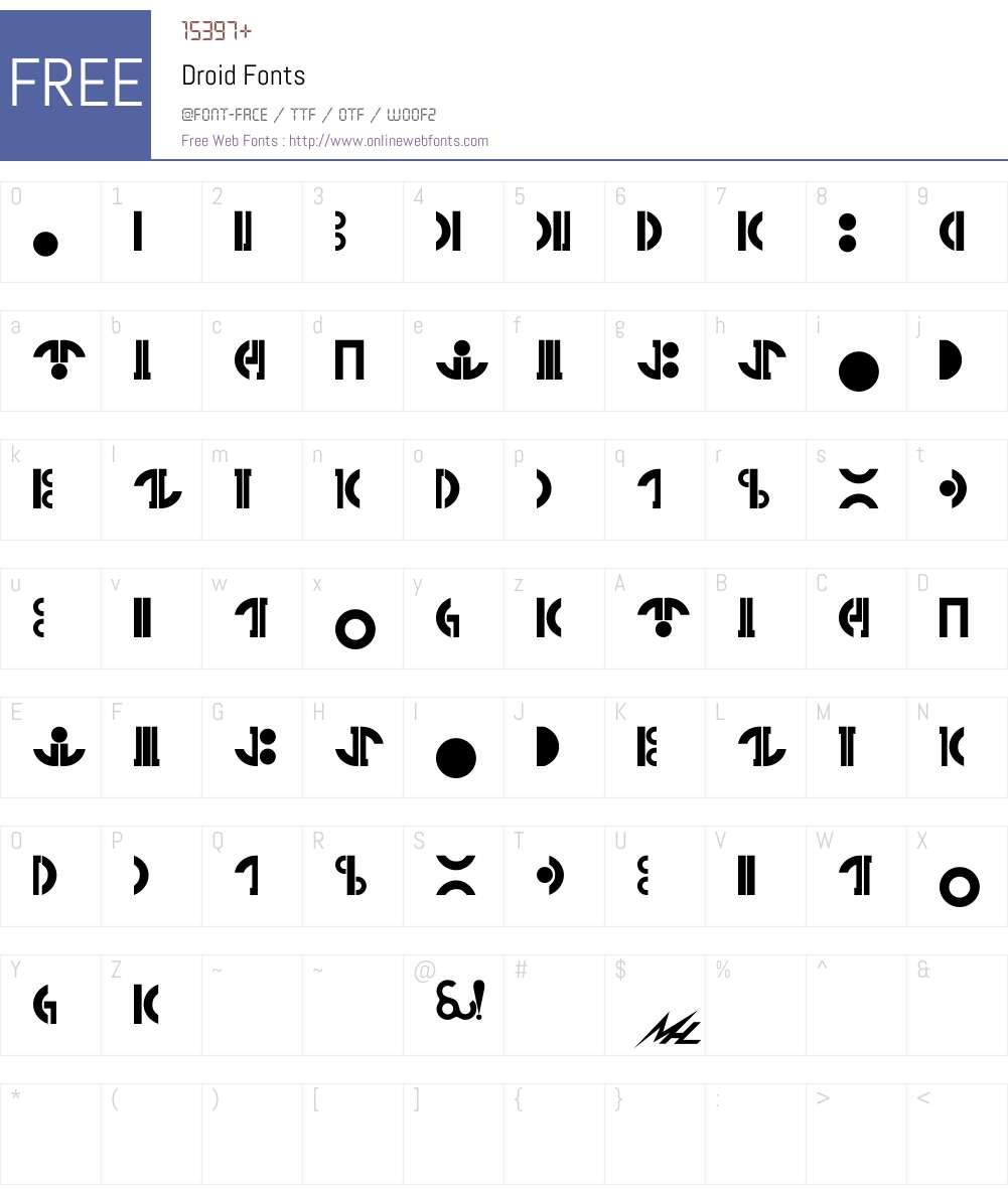 use droid font on web