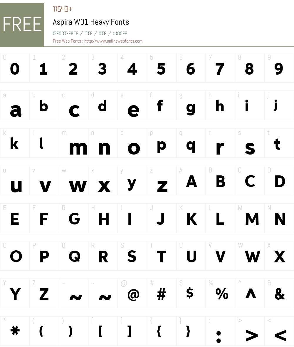 AspiraW01-Heavy Font Screenshots