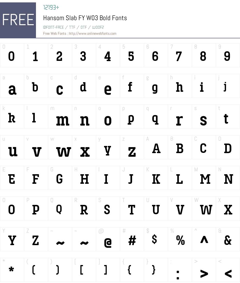 Hansom Slab FY Font Screenshots