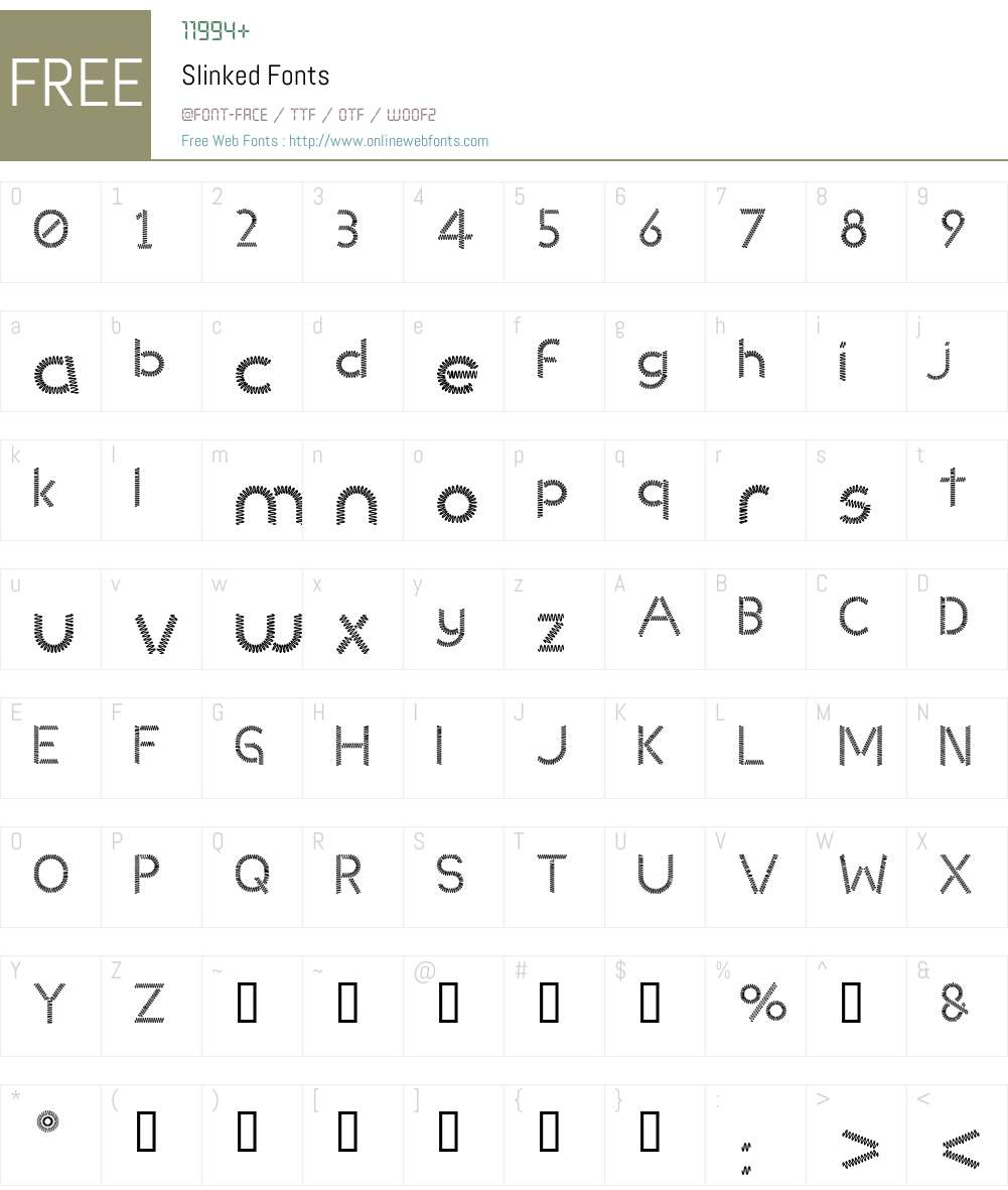 Slinked Font Screenshots