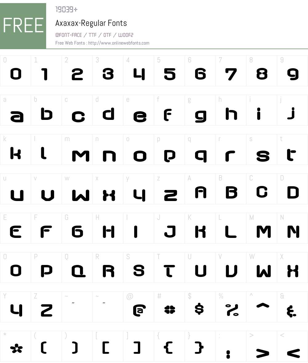 Axaxax Font Screenshots