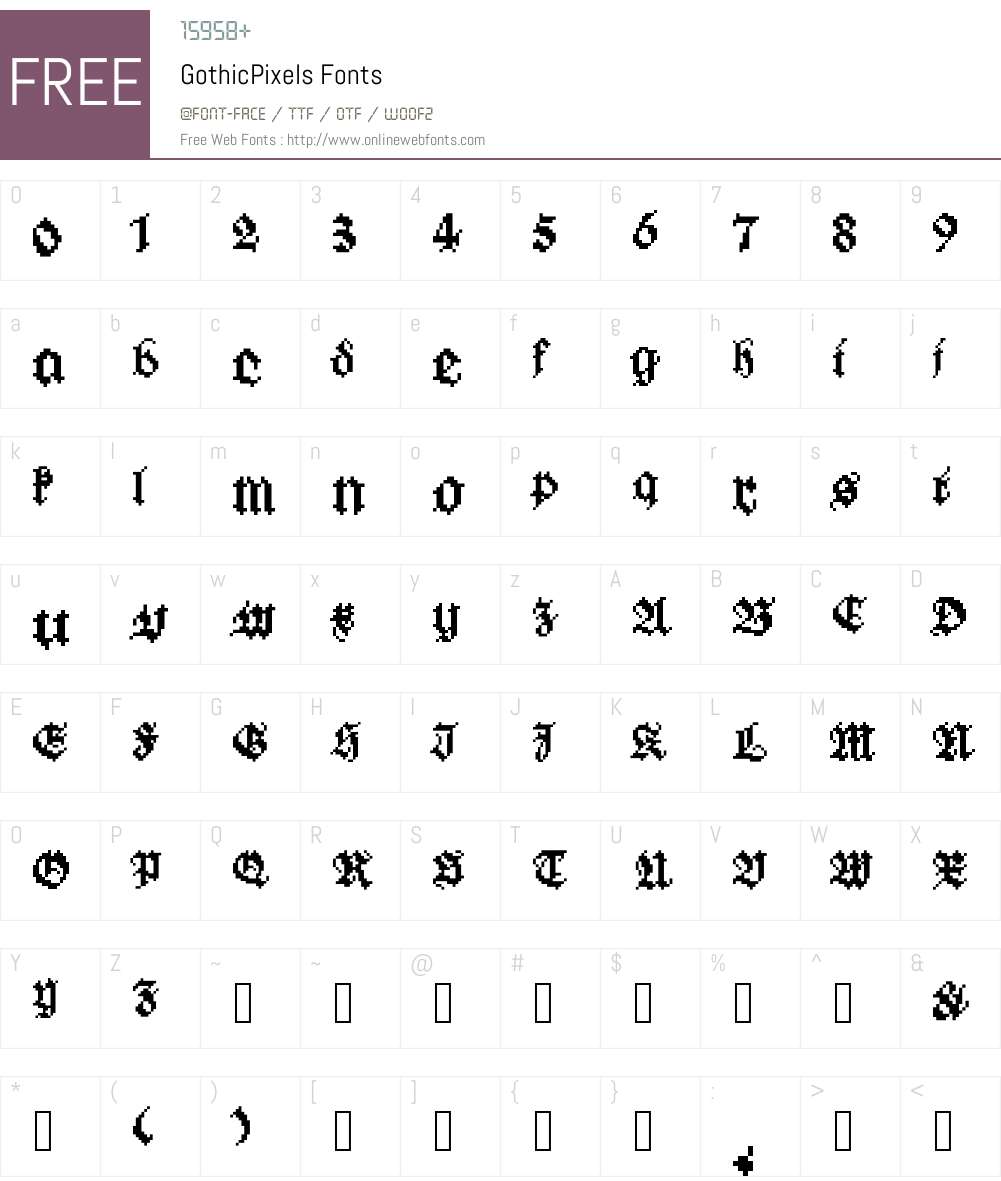 GothicPixels Font Screenshots