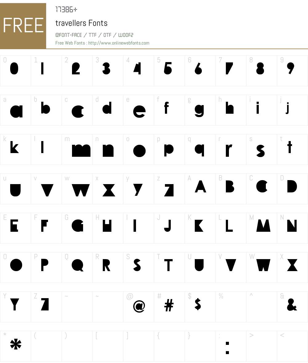 travellers Font Screenshots