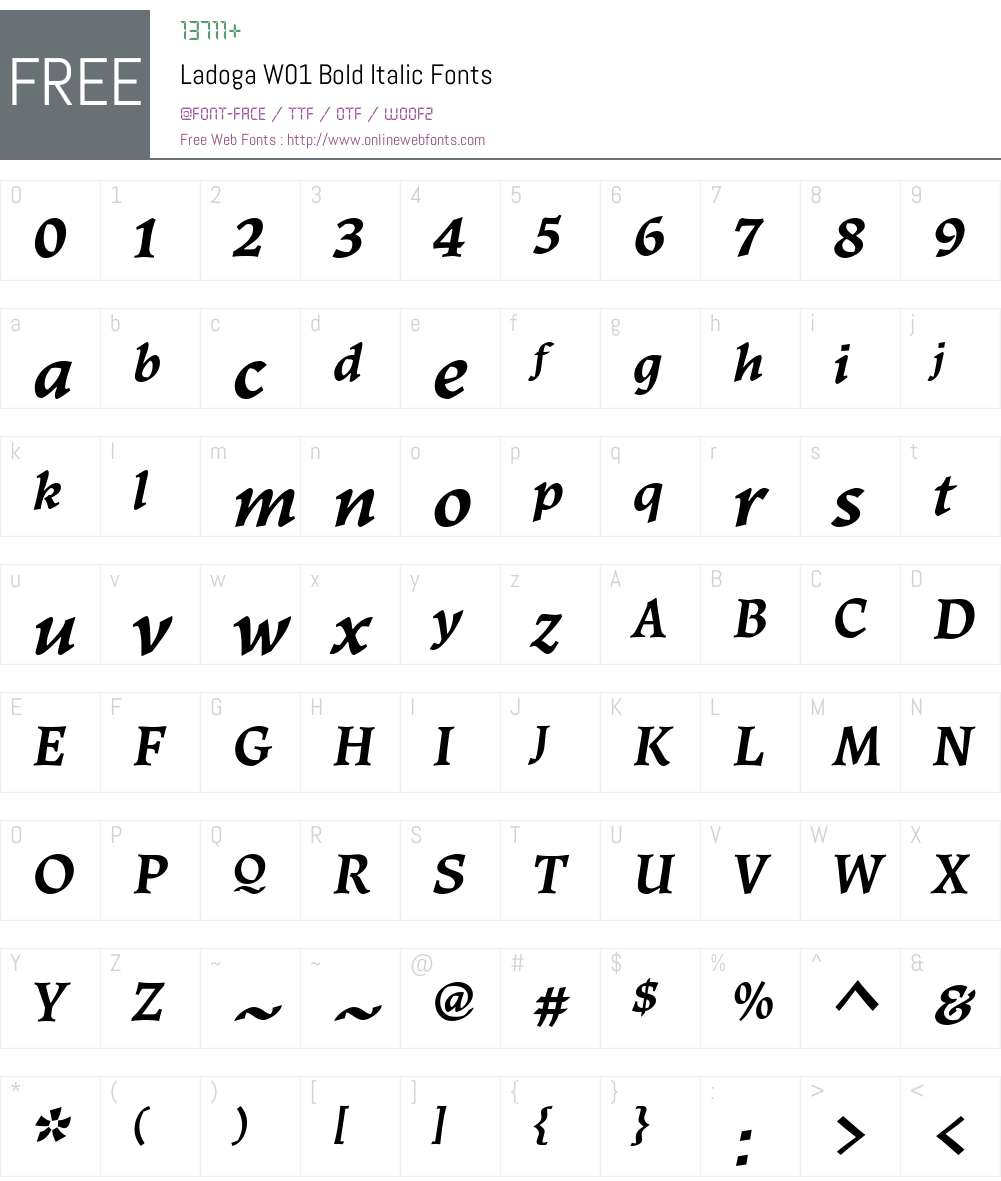 Ladoga Font Screenshots