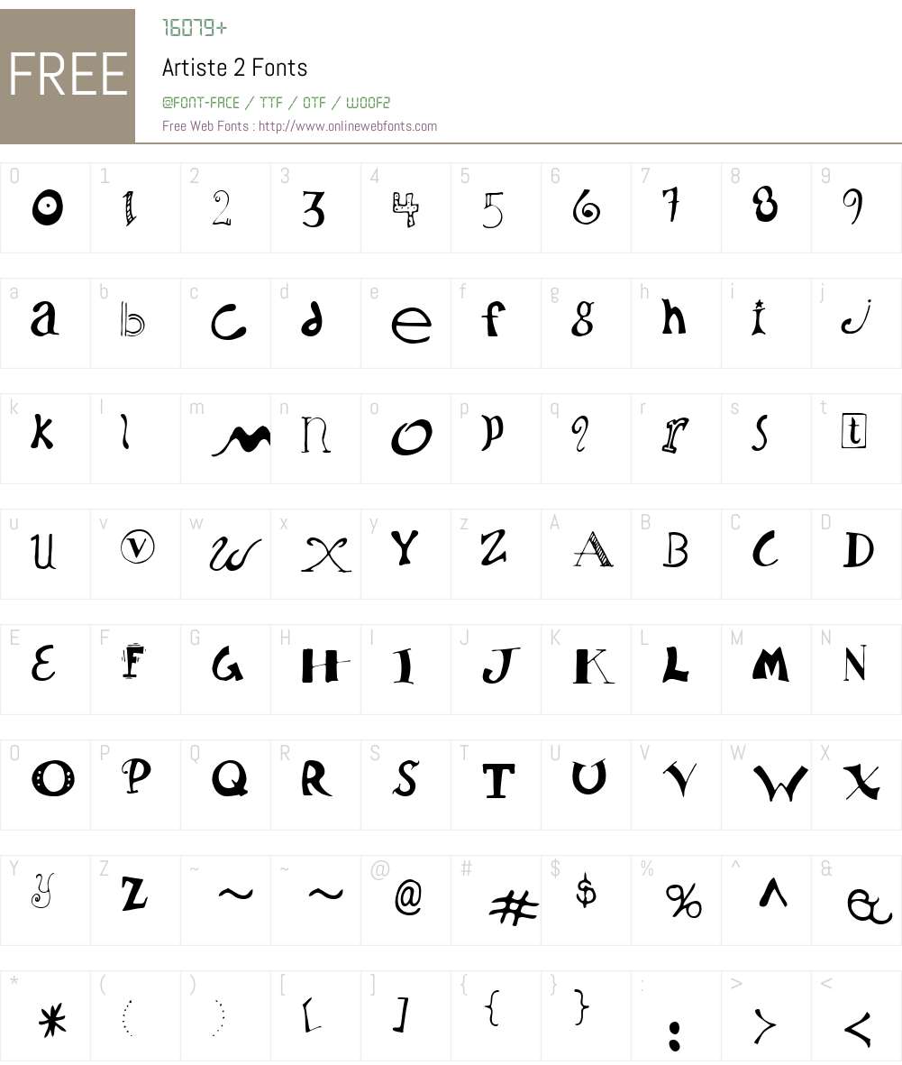 Artiste 2 Font Screenshots