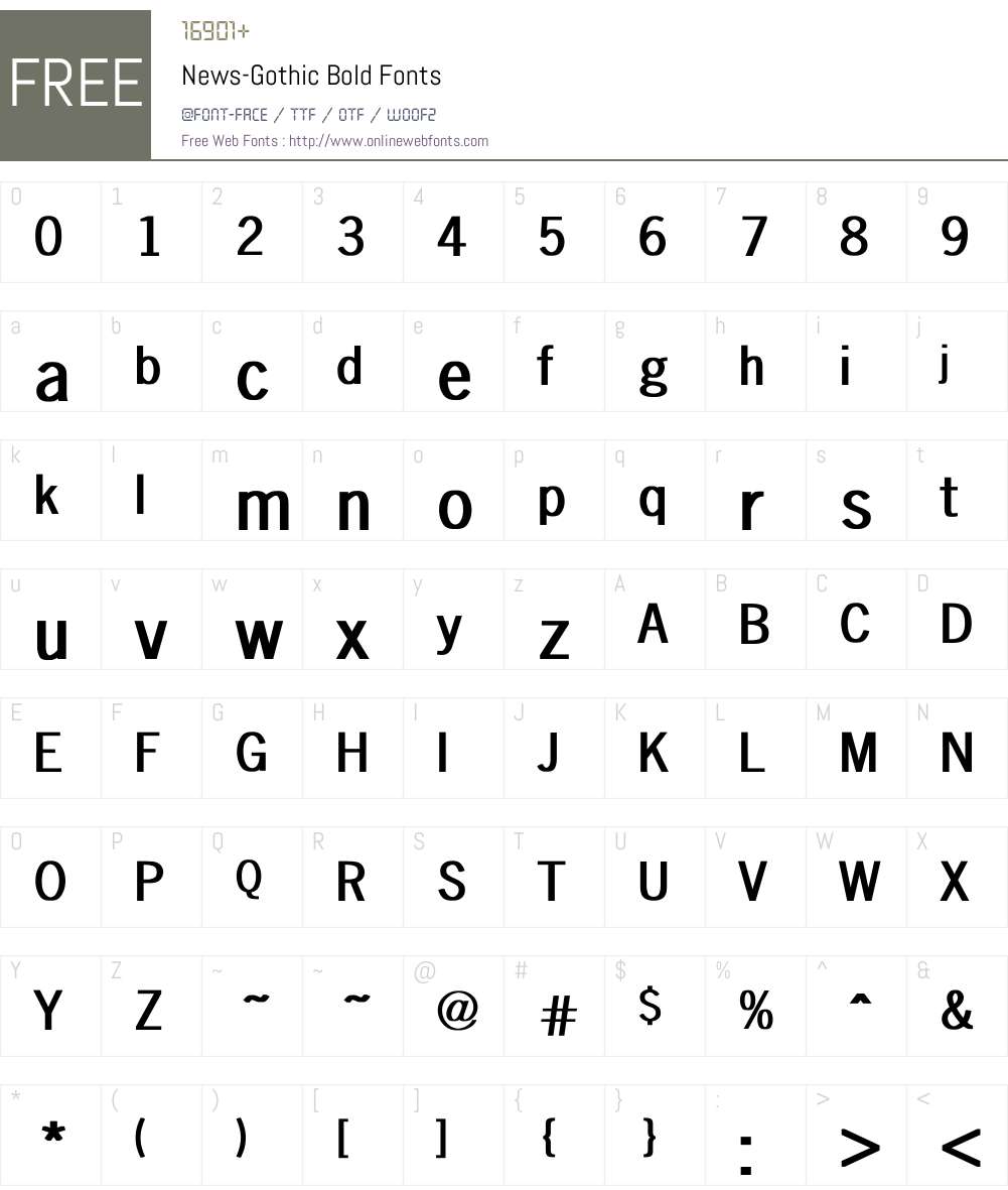 News-Gothic Font Screenshots