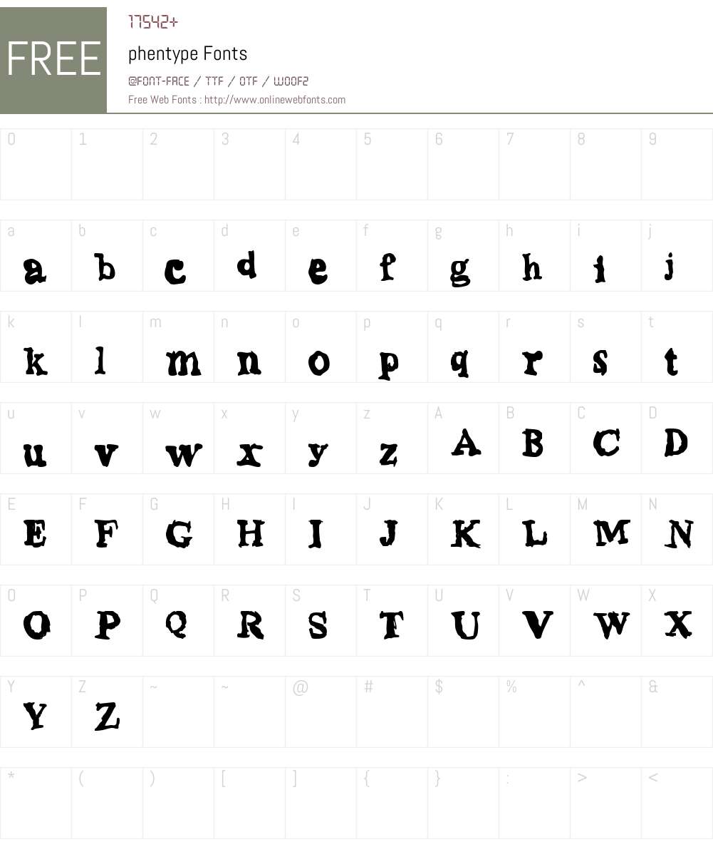 phentype Font Screenshots