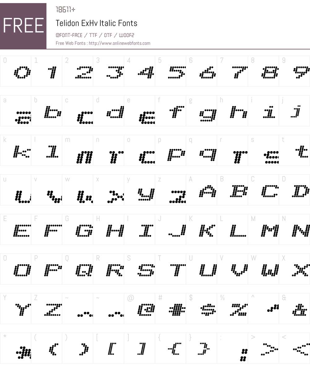 Telidon ExHv Font Screenshots