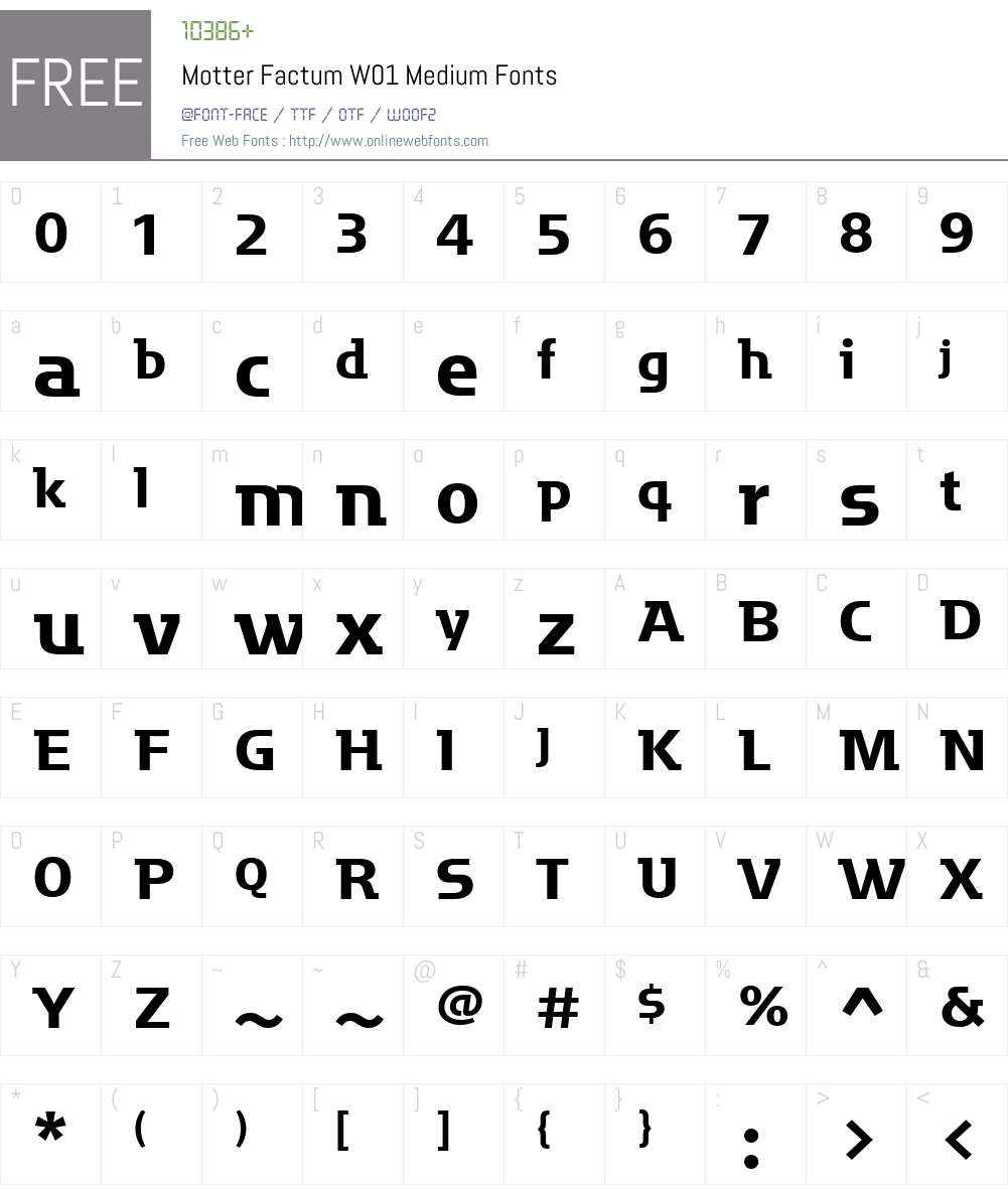 MotterFactumW01-Medium Font Screenshots