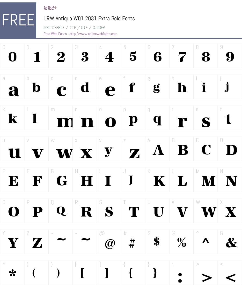 URWAntiquaW01-2031ExtraBold Font Screenshots