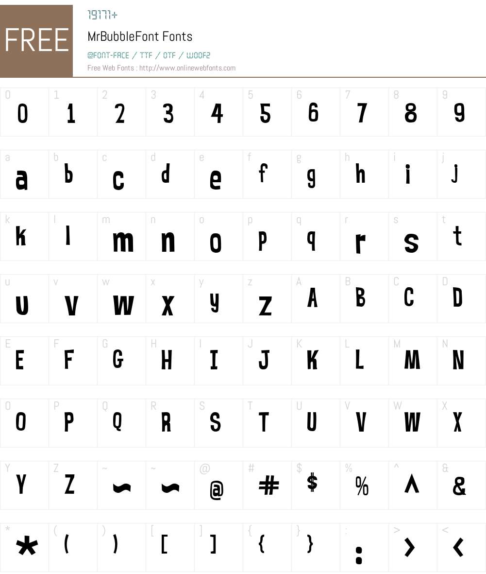 MrBubbleFont Font Screenshots