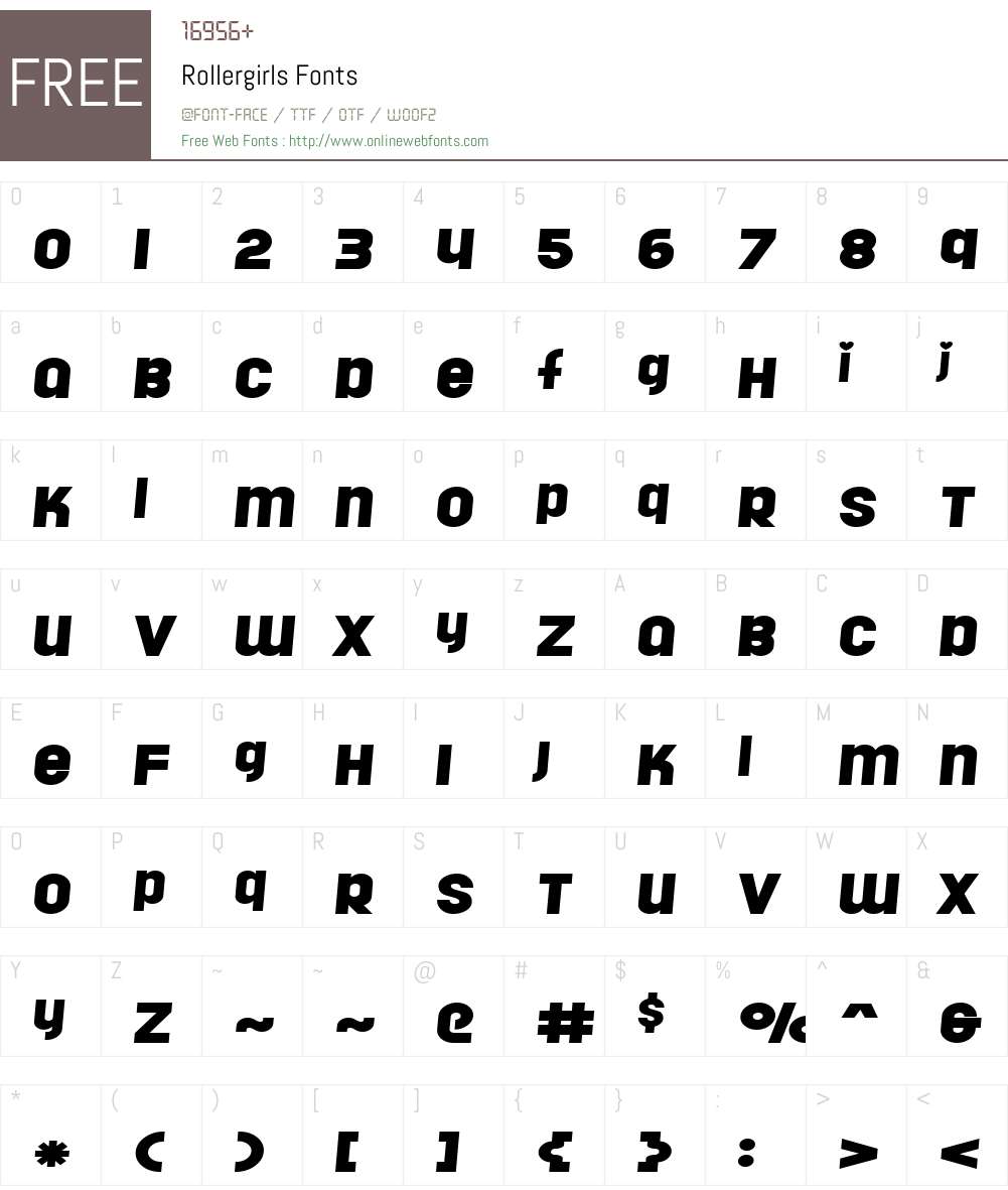 Rollergirls Font Screenshots